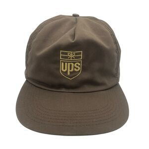 Vtg UPS Snapback Uniform Hat Cap AB Emblems & Caps 80s 90s Embroidered Workwear
